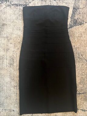 Diane Von Furstenberg Strapless Black Bandage Dress